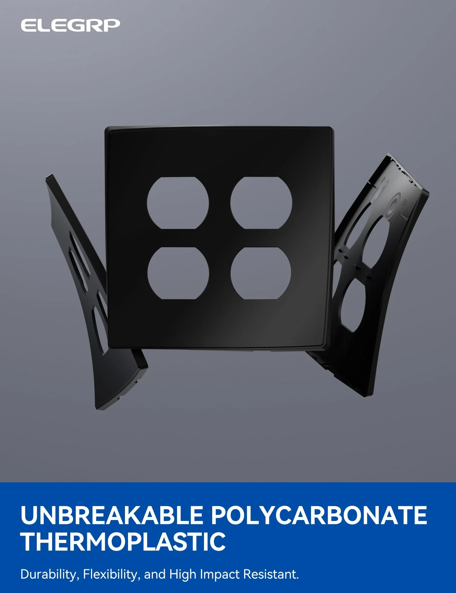 ELEGRP 2-Gang Screwless Duplex Wall Plates , Mid-Size Unbreakable Thermoplastic Covers for Duplex & Combination Receptacles, UL Listed - Image 9