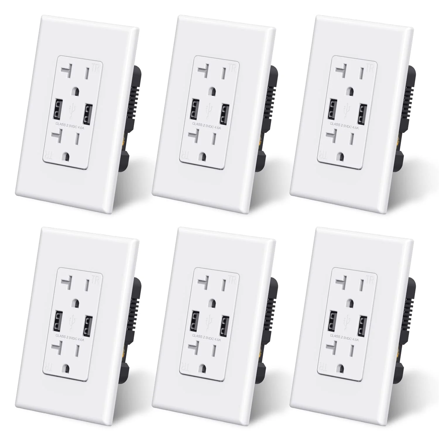 USB A/A, 4.0A 5VDC Total Output Outlet with 15A/20A, Tamper-Resistant Wall Outlet - Image 11