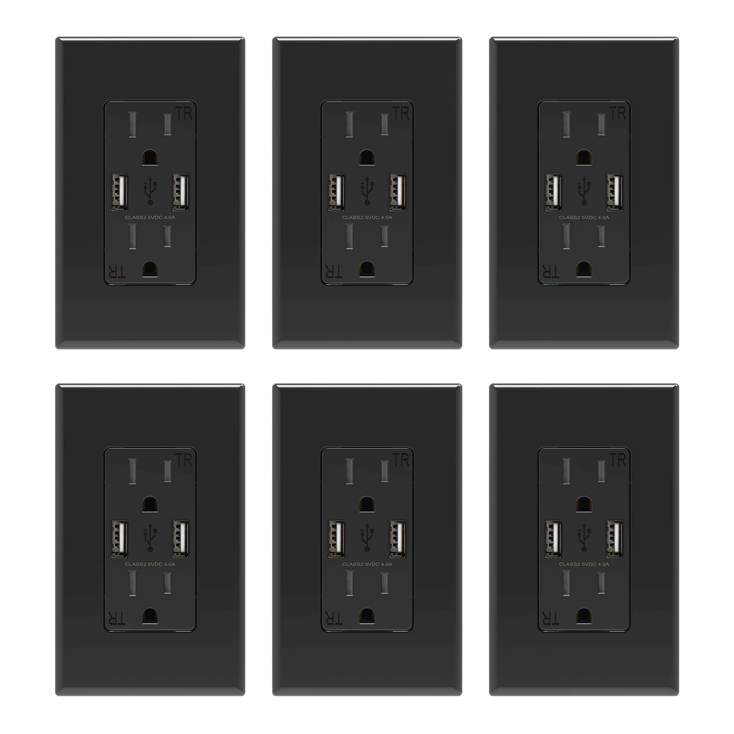 USB A/A, 4.0A 5VDC Total Output Outlet with 15A/20A, Tamper-Resistant Wall Outlet - Image 12