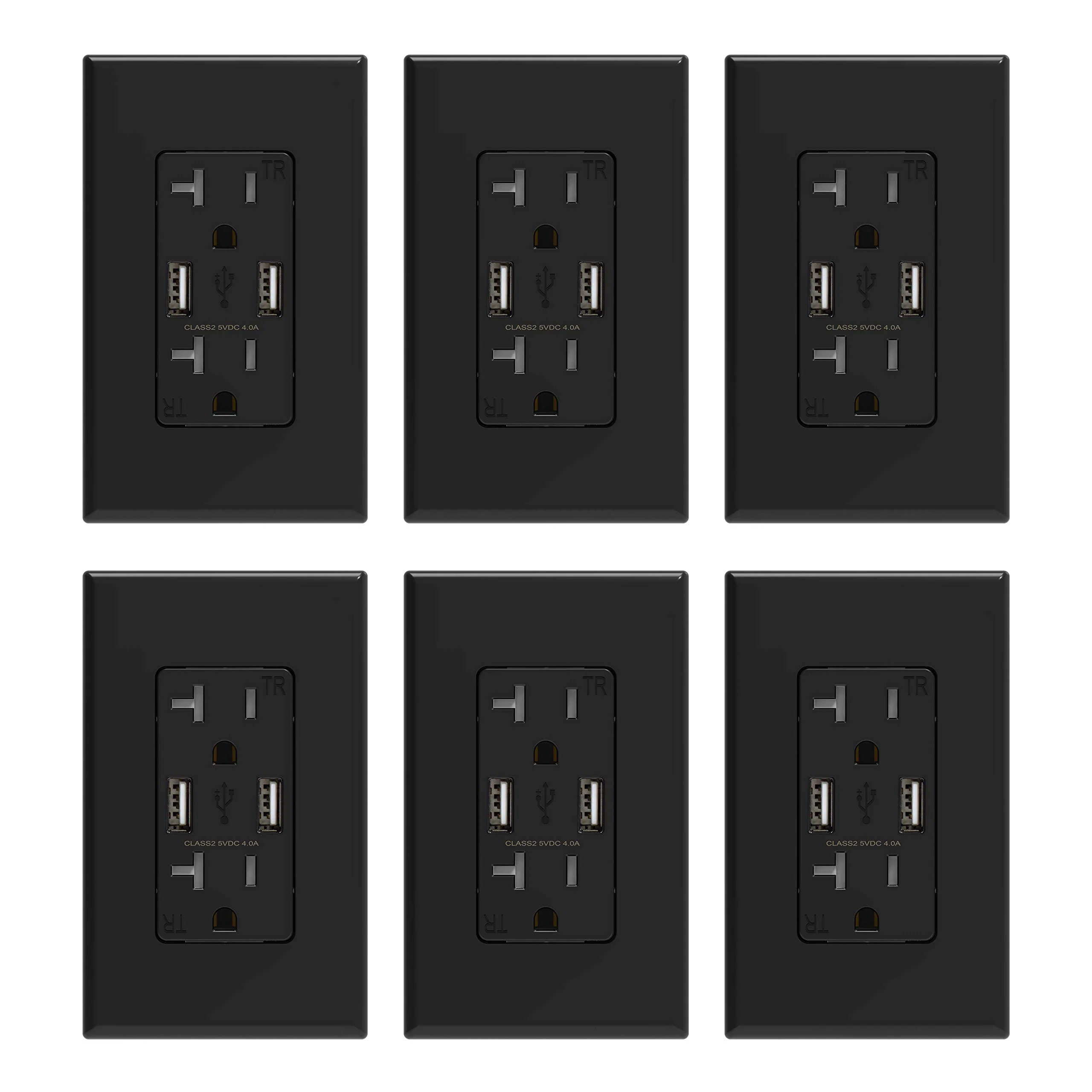 USB A/A, 4.0A 5VDC Total Output Outlet with 15A/20A, Tamper-Resistant Wall Outlet - Image 13