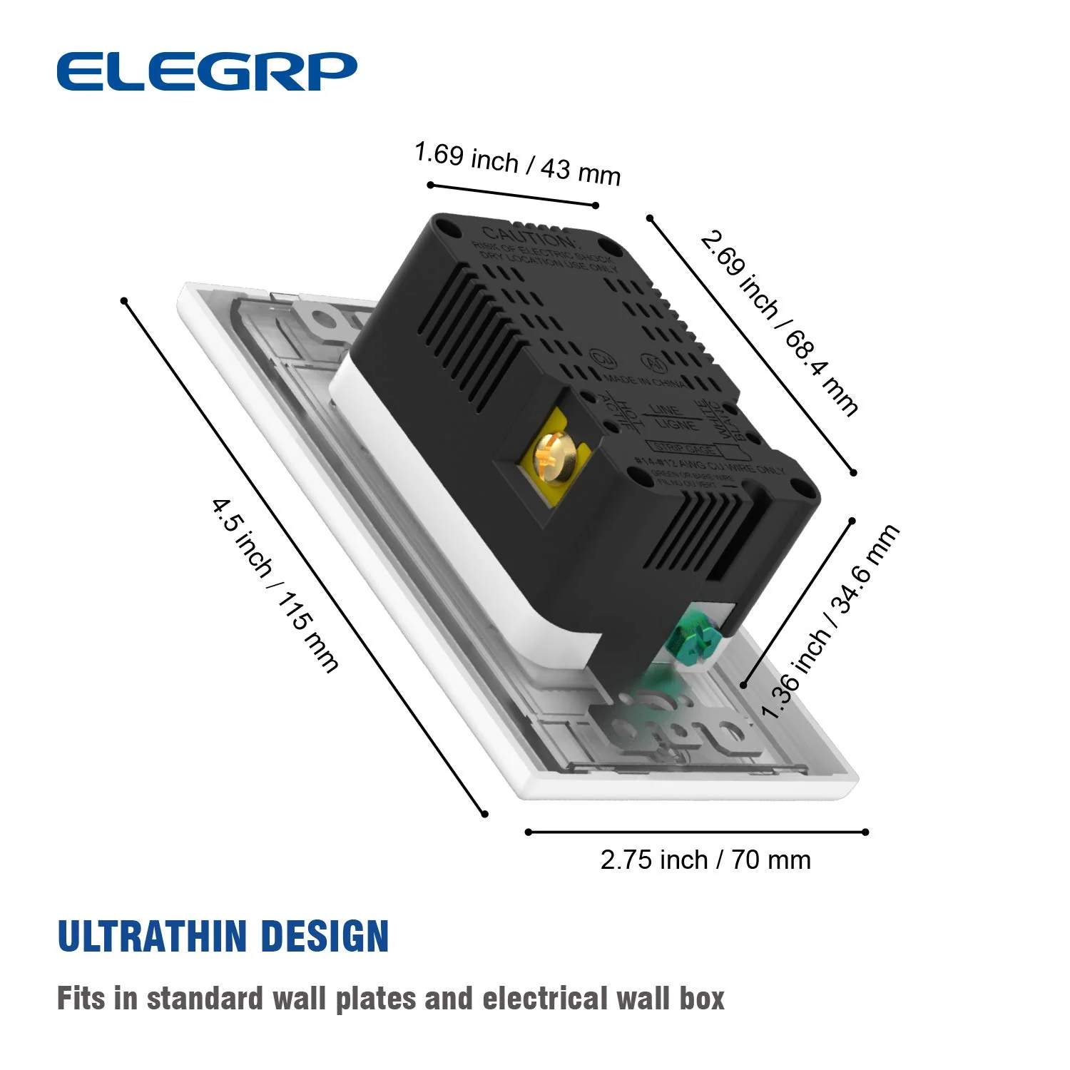 USB A/A, 4.0A 5VDC Total Output Outlet with 15A/20A, Tamper-Resistant Wall Outlet - Image 6