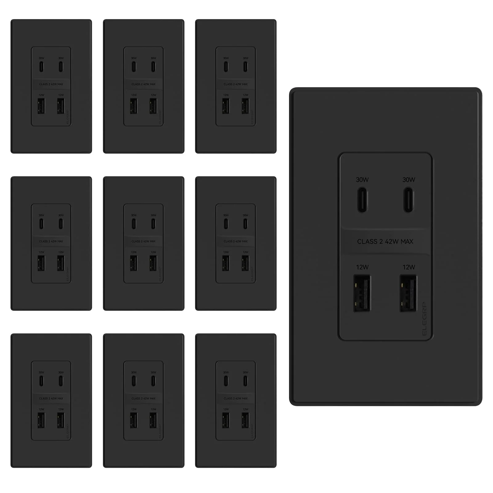 USB C/C/A, 4.2A 5VDC Total Output with 15A/20A, Tamper-Resistant Screw Wall Outlet - Image 20