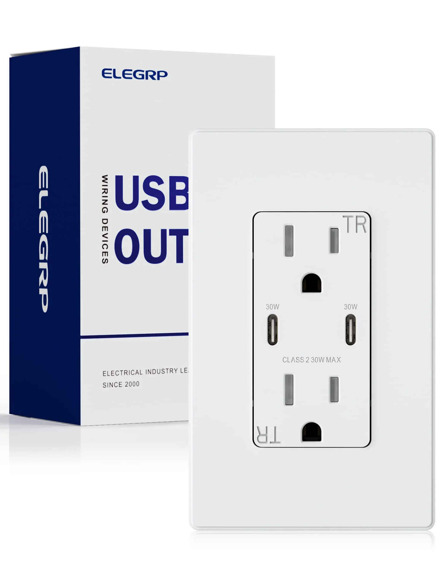 USB C/C, 30W 6.0A Total Output Outlet with 15A/20A, Tamper-Resistant Wall Outlet - Image 13