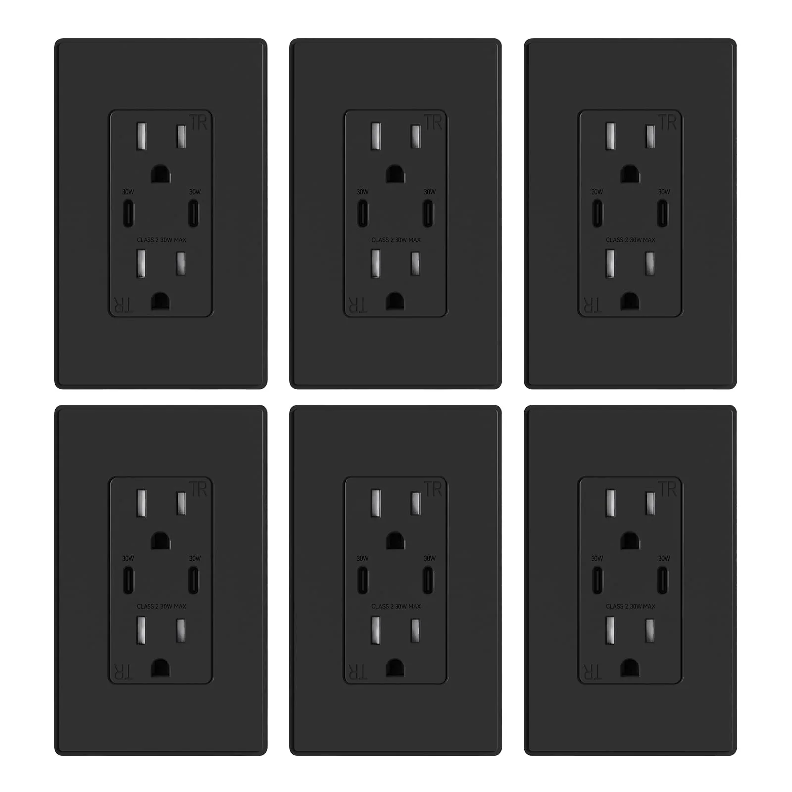 USB C/C, 30W 6.0A Total Output Outlet with 15A/20A, Tamper-Resistant Wall Outlet - Image 15