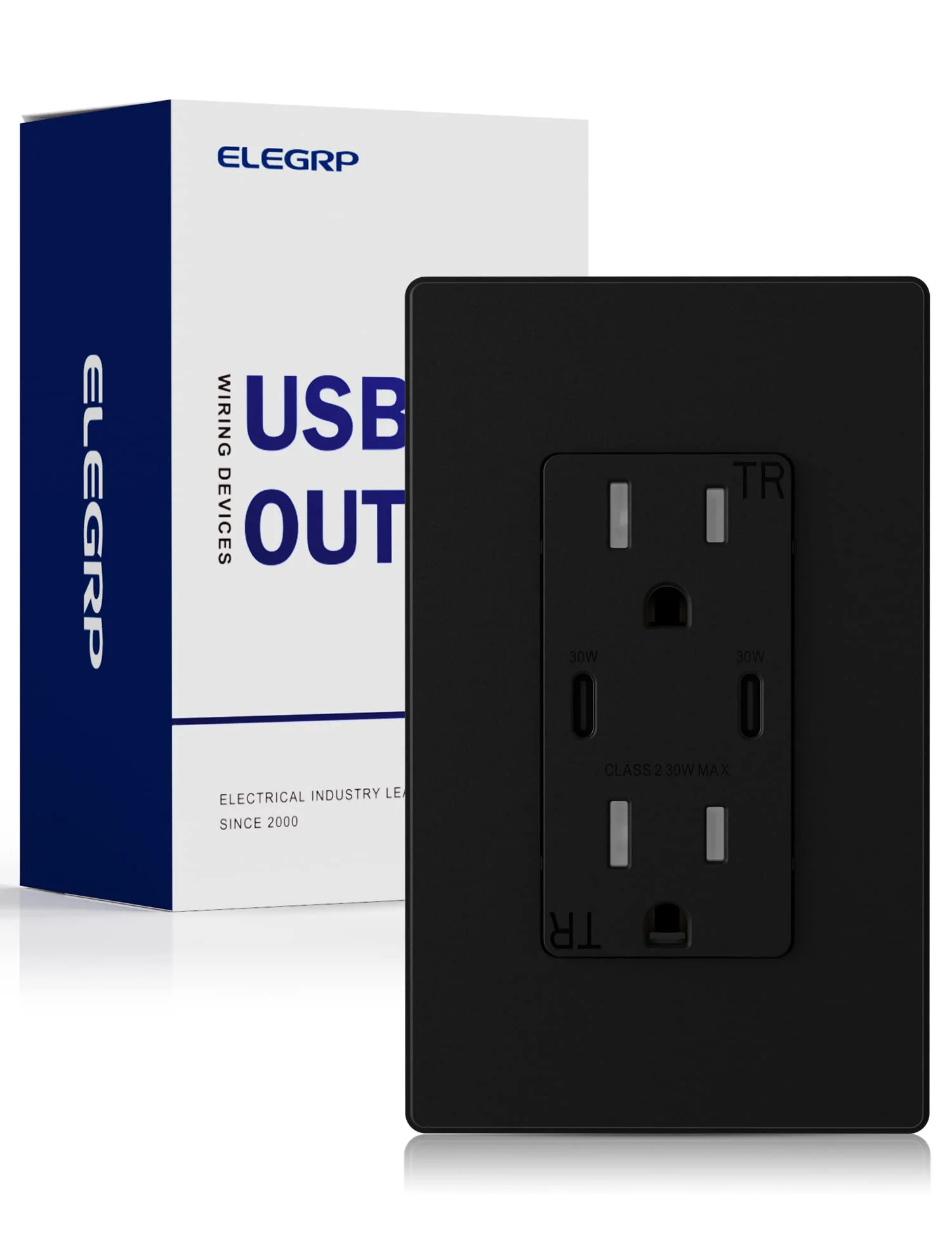 USB C/C, 30W 6.0A Total Output Outlet with 15A/20A, Tamper-Resistant Wall Outlet - Image 8