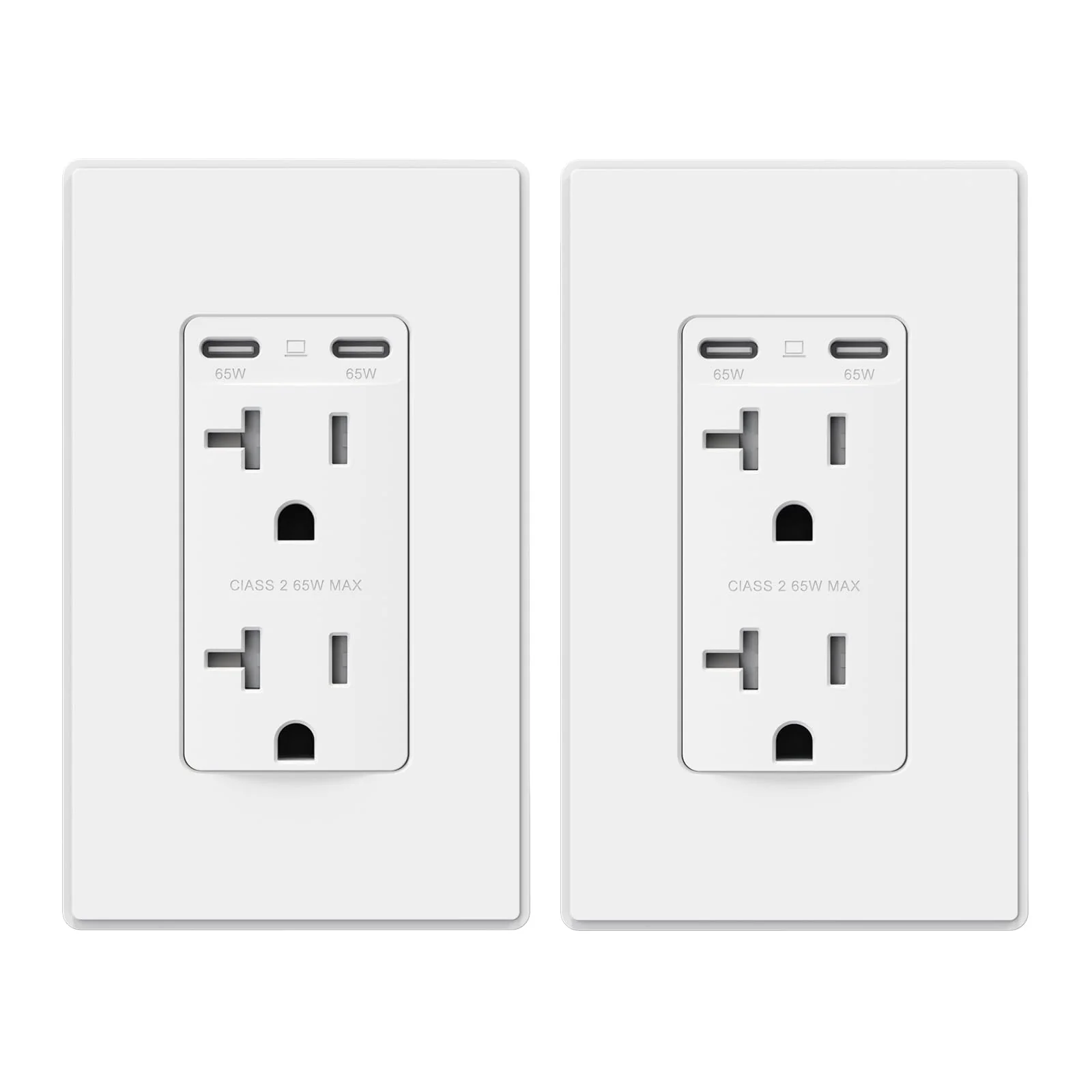 USB C/C, 65W Total Output, Fast Charging Outlet with 15A/20A, Tamper-Resistant Wall Outlet - Image 10