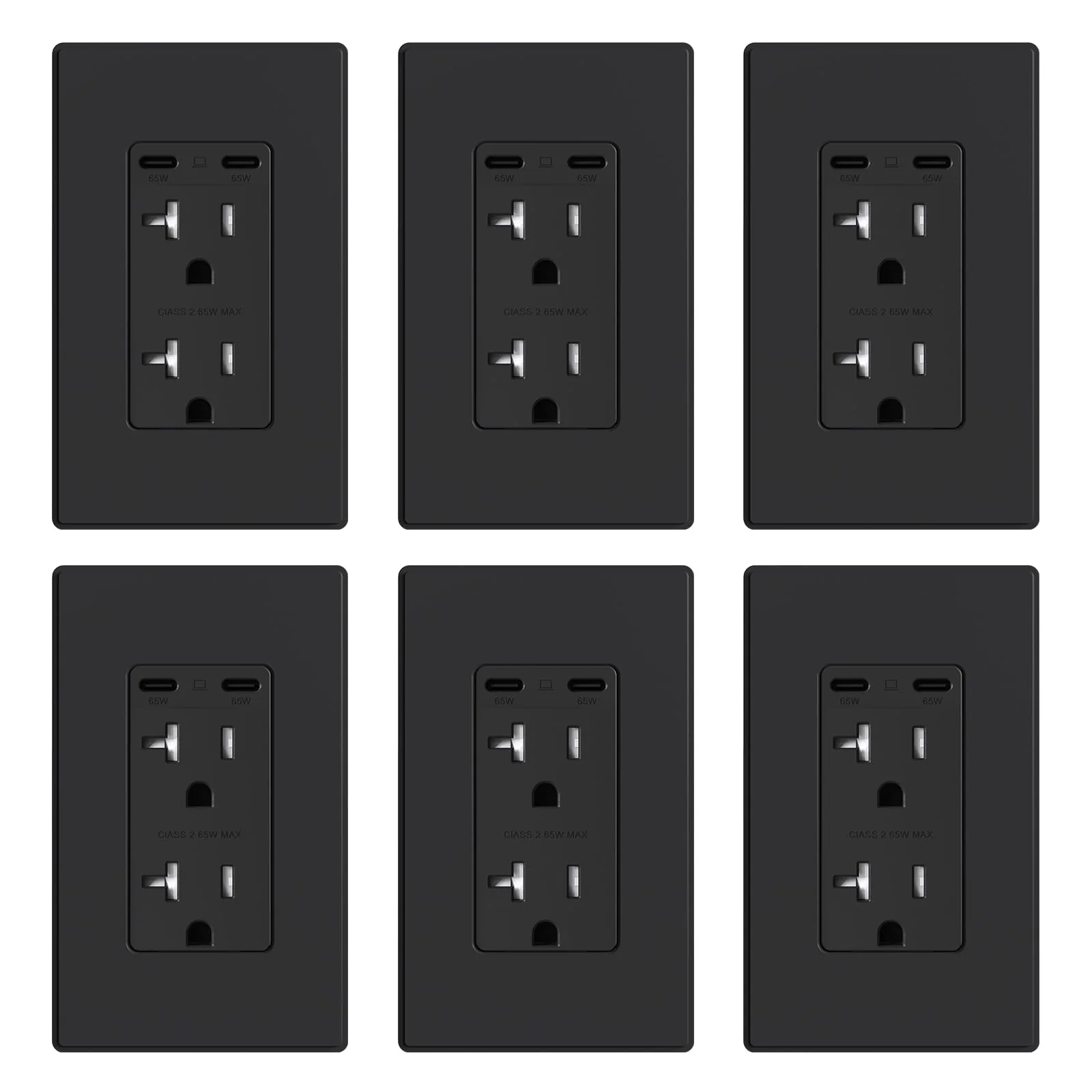 USB C/C, 65W Total Output, Fast Charging Outlet with 15A/20A, Tamper-Resistant Wall Outlet - Image 15