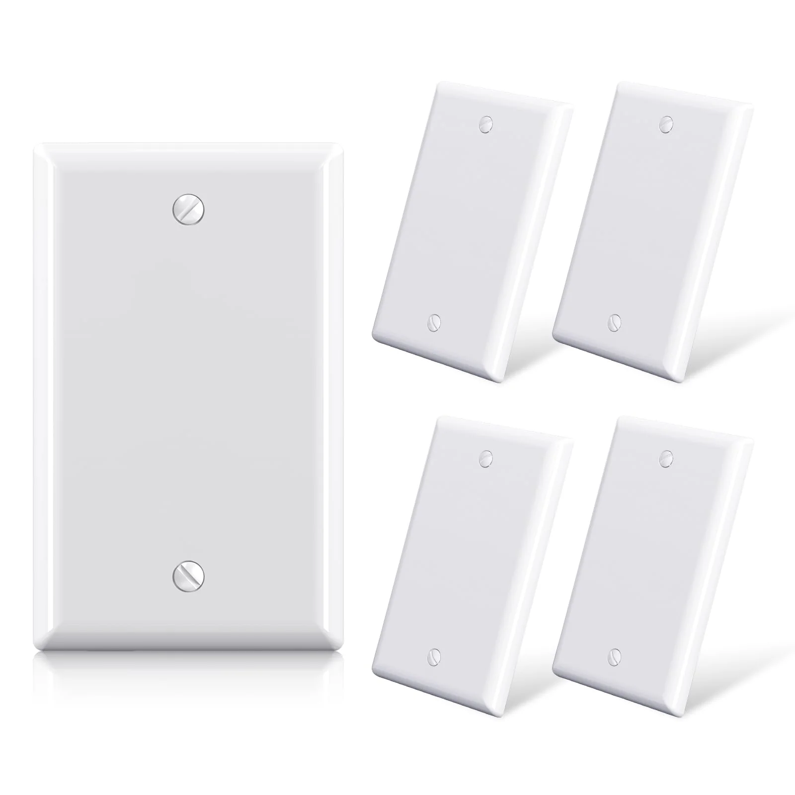 ELEGRP Blank Wall Plate Cover, Durable Polycarbonate, Glossy Finish, Easy Installation, 1-Gang & 2-Gang, UL Listed - Image 2