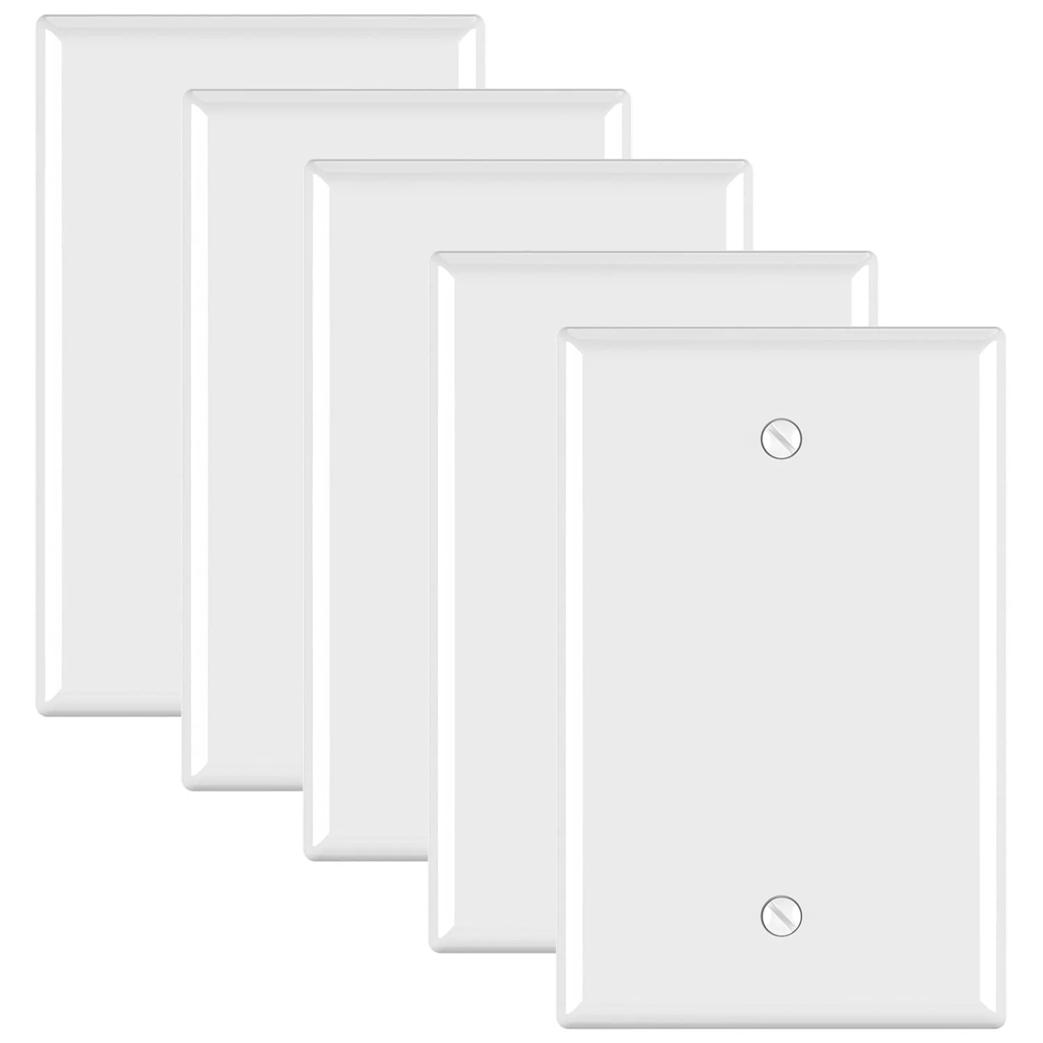 ELEGRP Blank Wall Plate Cover, Durable Polycarbonate, Glossy Finish, Easy Installation, 1-Gang & 2-Gang, UL Listed - Image 4