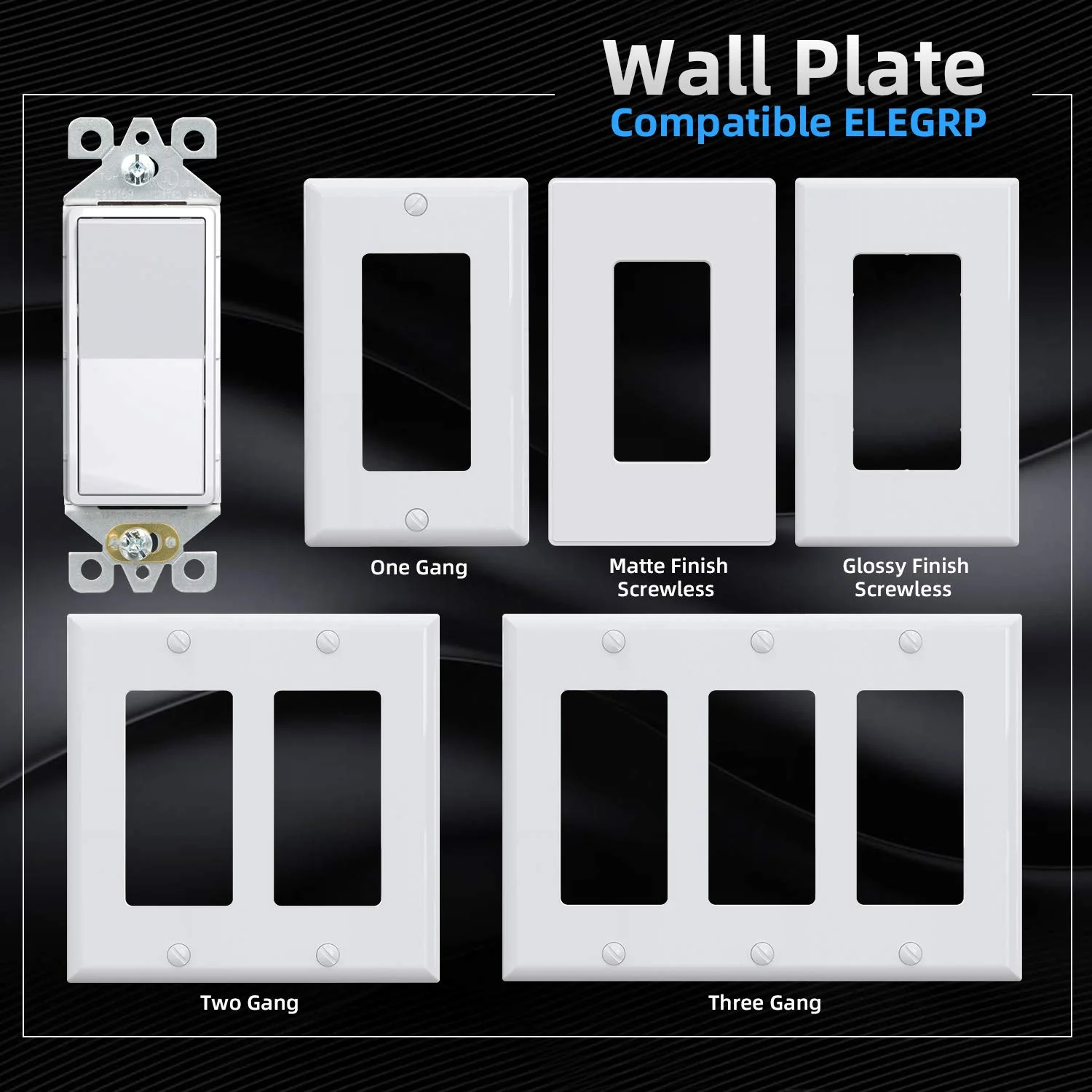 3-Way Decorator Rocker Light Switch, 15A 120/277V, Self-Grounding, 10-Pack - Image 7