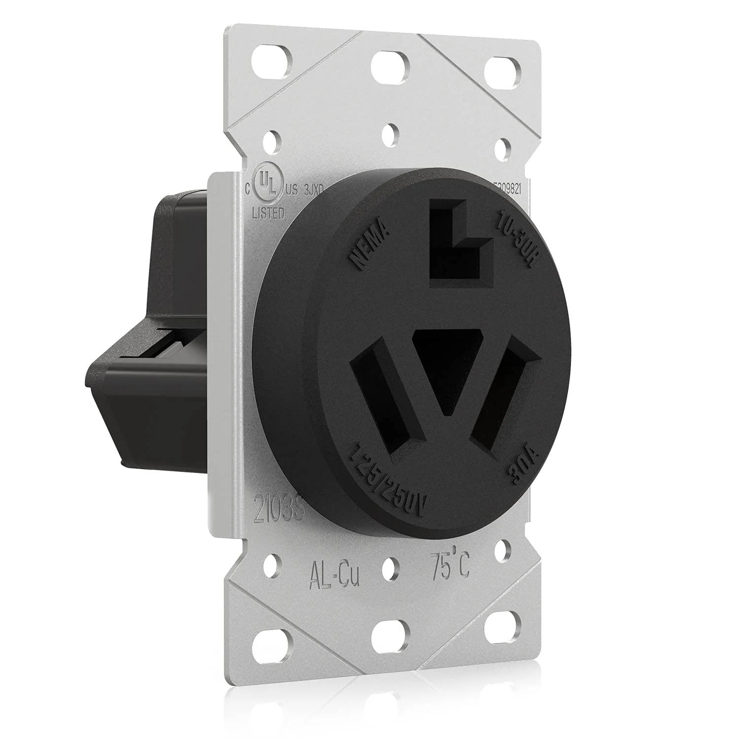 Flush Mount Power Receptacle & Plug Combo, 30A/50A 125-250V, NEMA 10-30R/P & 10-50R/P - Image 3