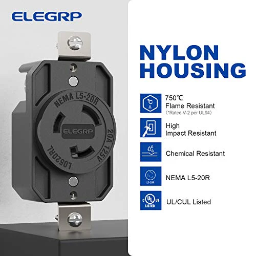 30A 125-250V, NEMA L14-30R Twist Lock Outlet, 3 Pole 4 Wire Grounding - Image 5