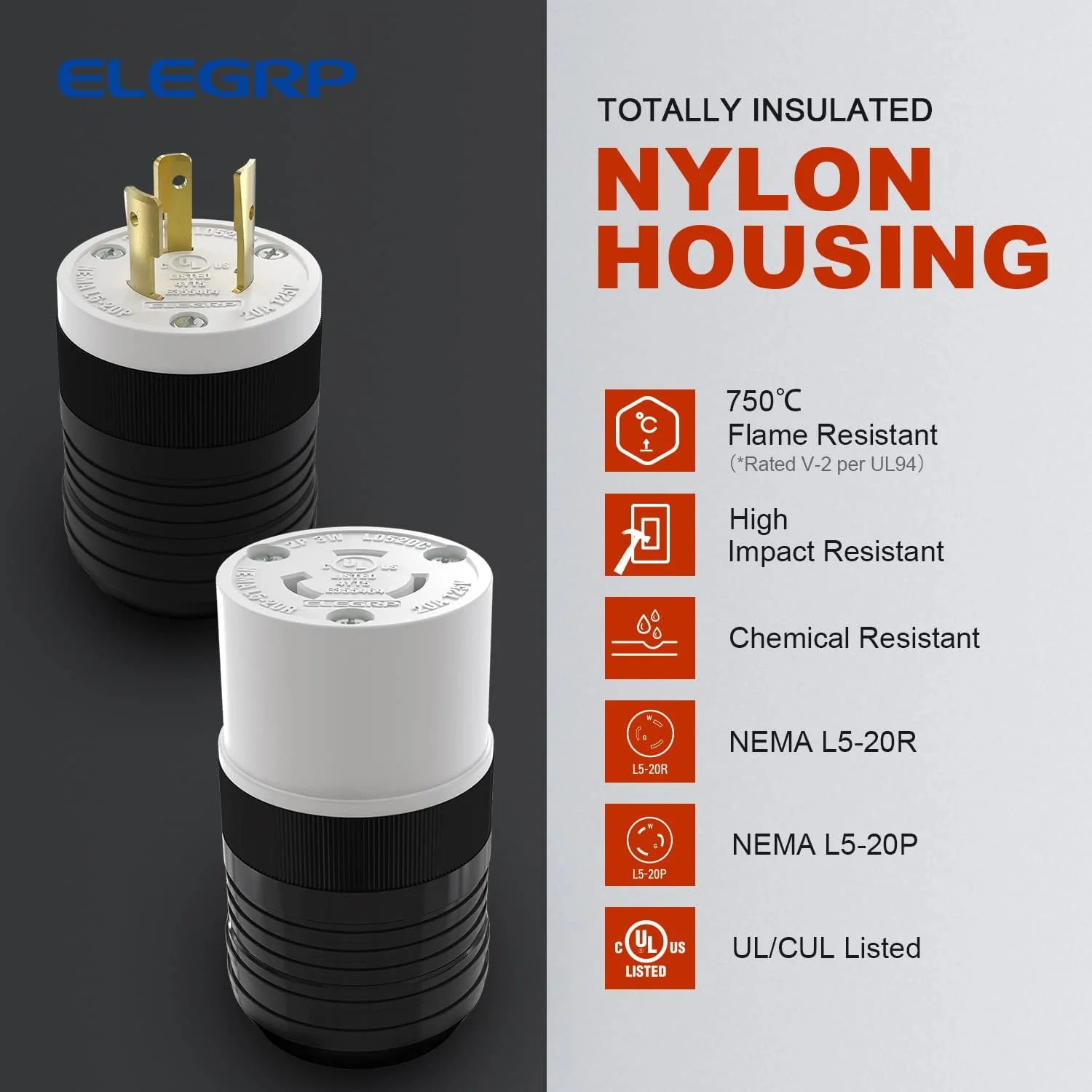 20A 125V, NEMA L5-20R Twist Lock Outlet,3  Pole 4 Wire Grounding - Image 7