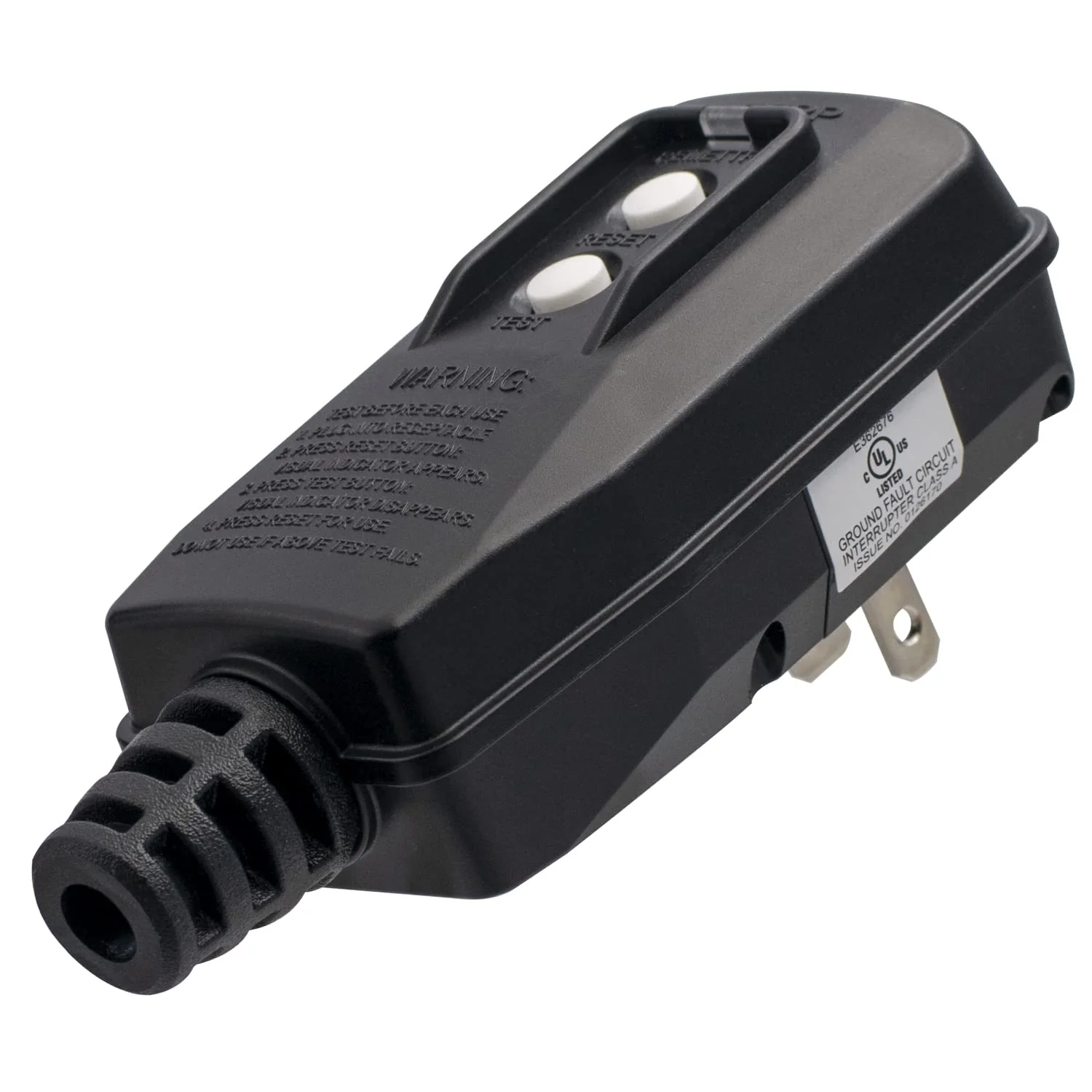 Portable Plug-in GFCI Replacement Plug, 15A 125V, 5-15P 3-Prong Grounding - Image 3