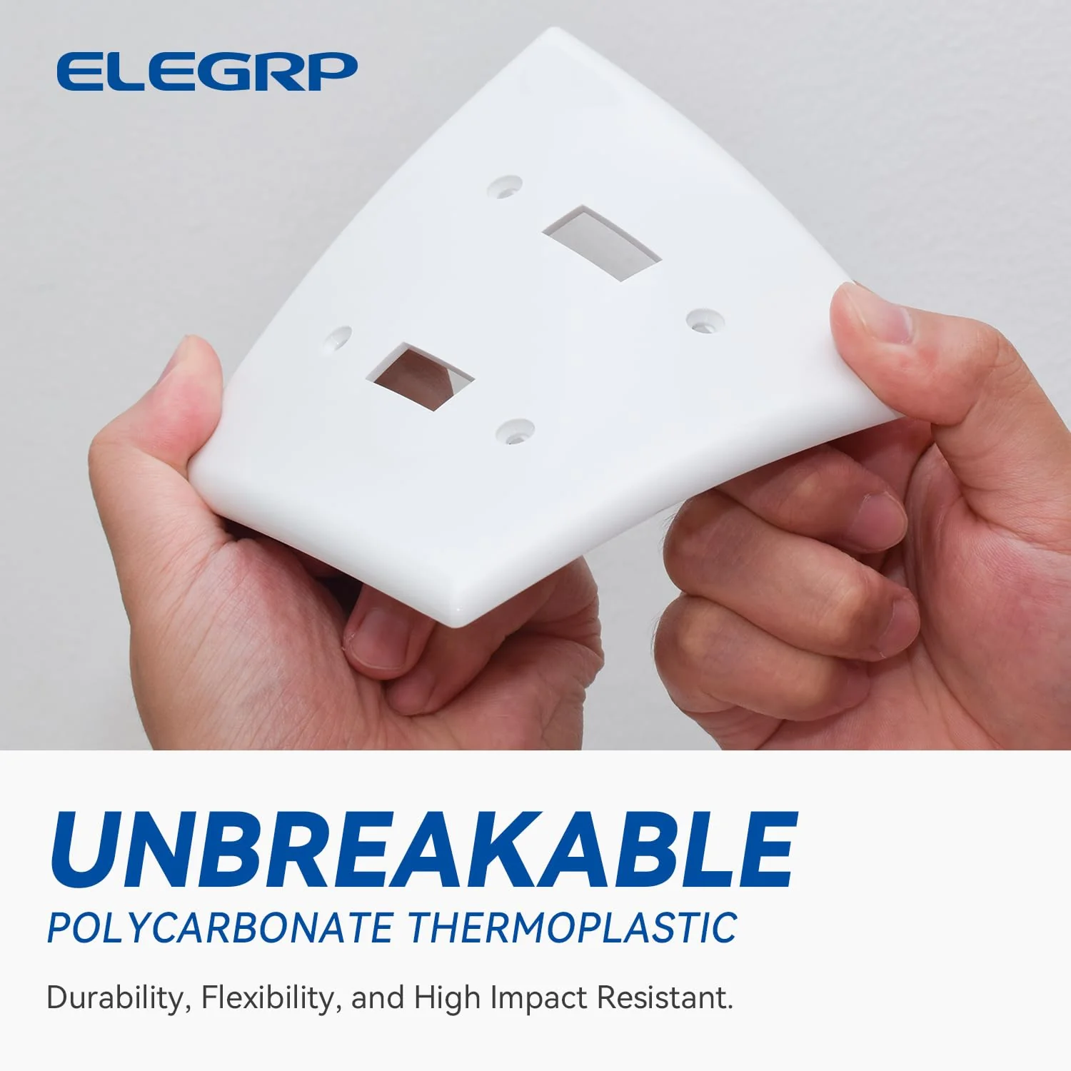 ELEGRP Toggle Light Switch Wall Plate, 1-Gang & 2-Gang Standard Size, Unbreakable Thermoplastic Covers, 5 Pack, Black/White - Image 14
