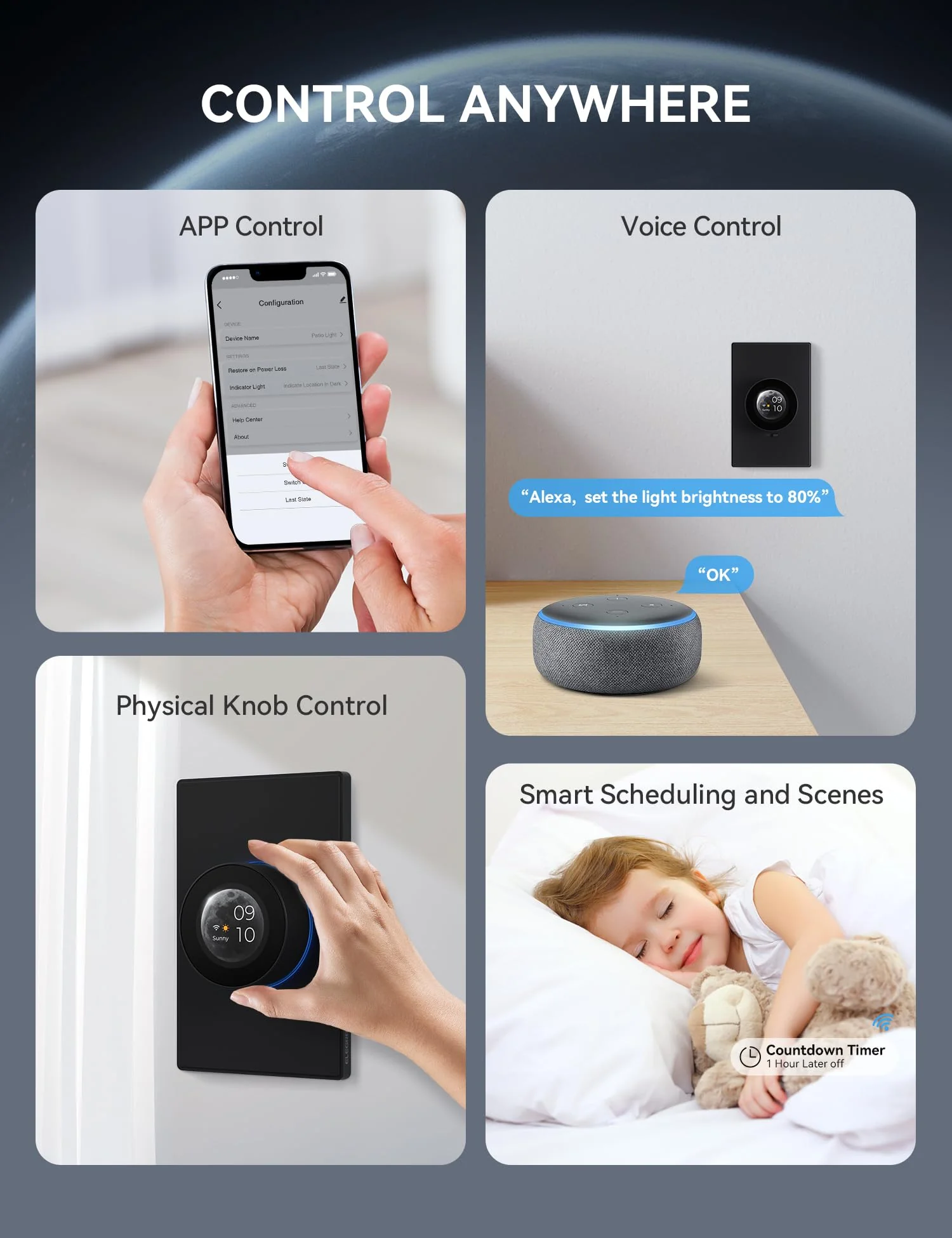 Wi-Fi Smart Rotary Dimmer Switch with Digital Display - Image 7